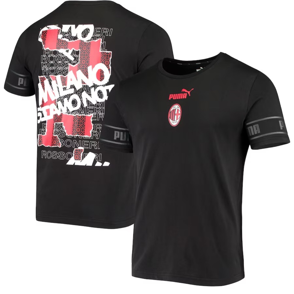 MILAN T-SHIRT FTBLCULTURE - PUMA BLACK/TANGO RED